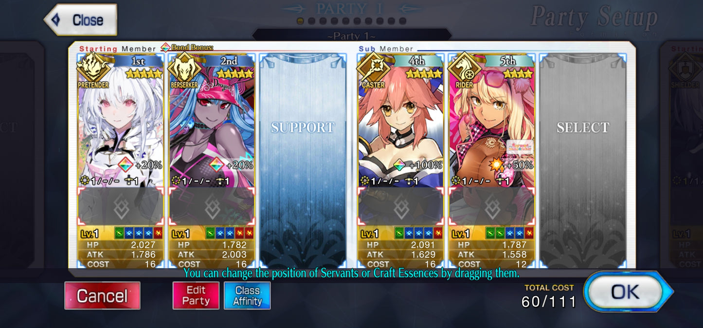 Ftgo Global✨965+ Saint Quartz💎|#4 Lady Avalon + Ibuki Douji (Berserker) + Tamamo no Mae | Cuenta Avanzada