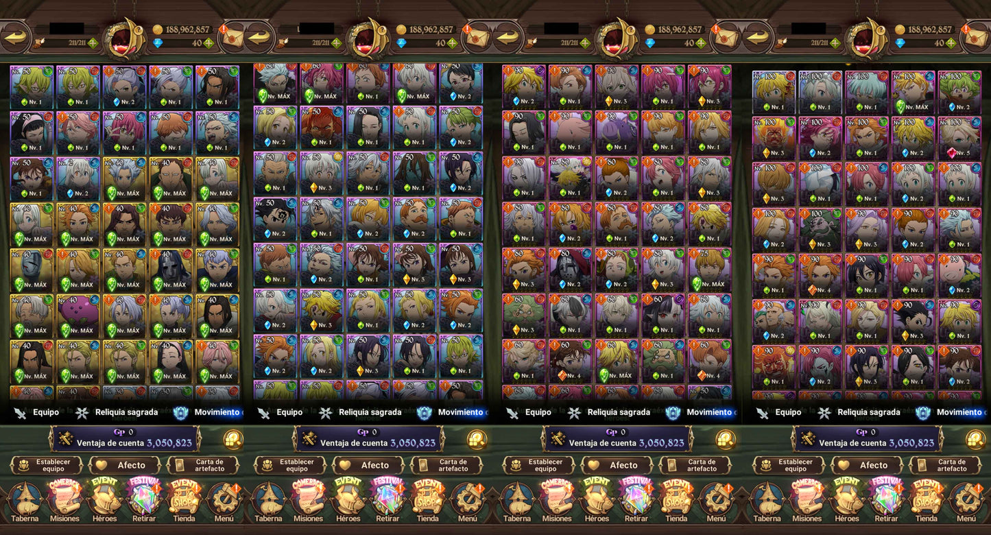 🔥🌍 LVL 104 GLOBAL • 3M+ CC ⚔️ • ESCANOR INDOMABLE +3 🦁 + ARTURO DEL CAOS UR ☠️ + MELIODAS REY DEMONIO+2 👑 + ESCANOR DEFINITIVO 💥 • 2LR / 72UR /45SSR 🎮