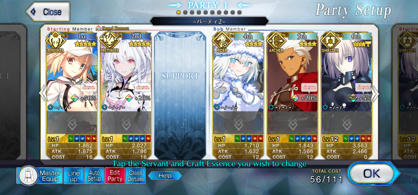 Ftgo Global✨2027+ Saint Quartz💎|#6 Lady Avalon + Altria Caster (Berserker) | Cuenta Avanzada