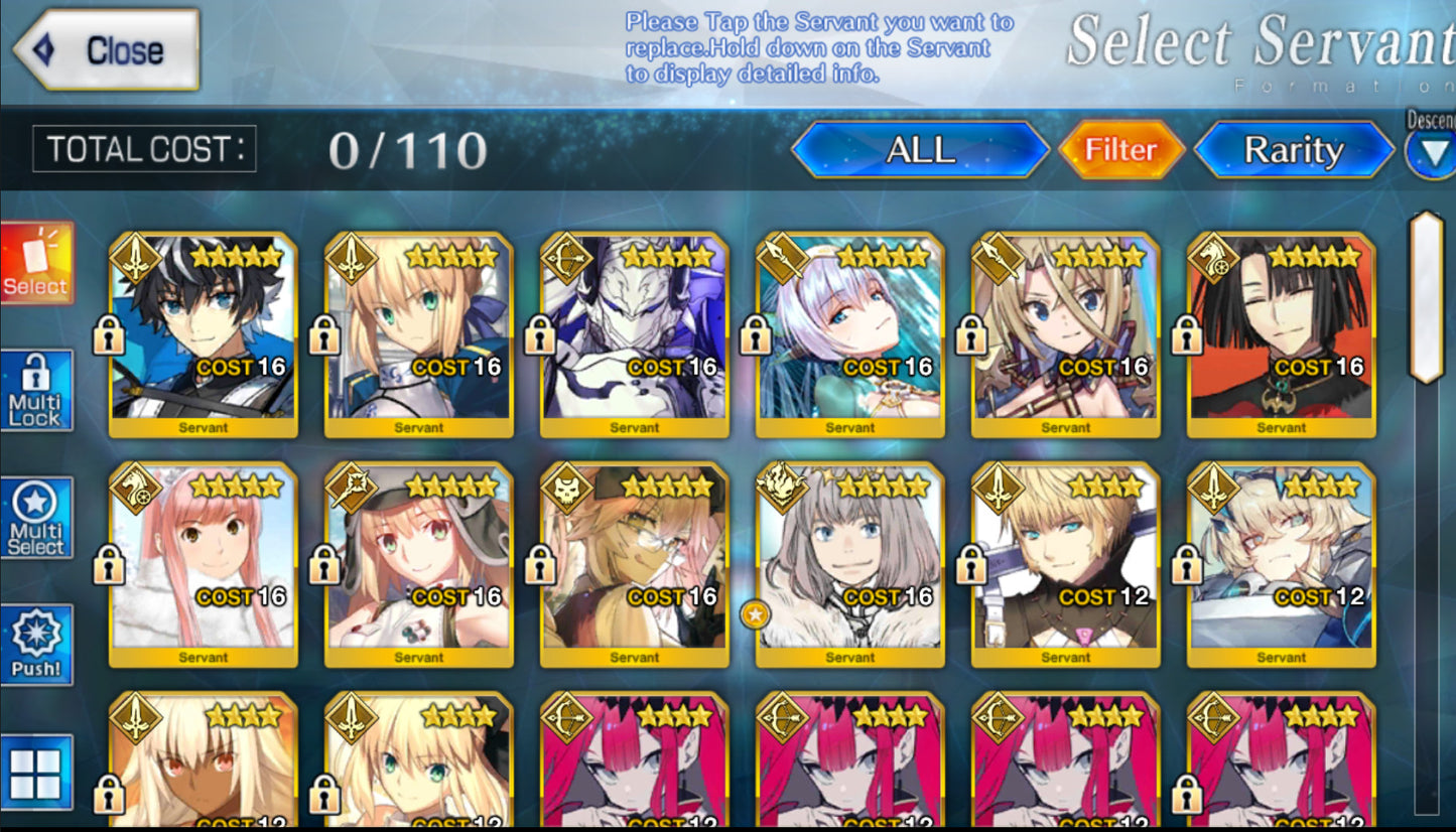 Cuenta FGO GLOBAL 🌍 | Altria Caster, Oberon, Koyanskaya, Charlemagne, Britomart NP4 🔥 + Bradamante, Medb, Taigong, Tametomo | Historia avanzada