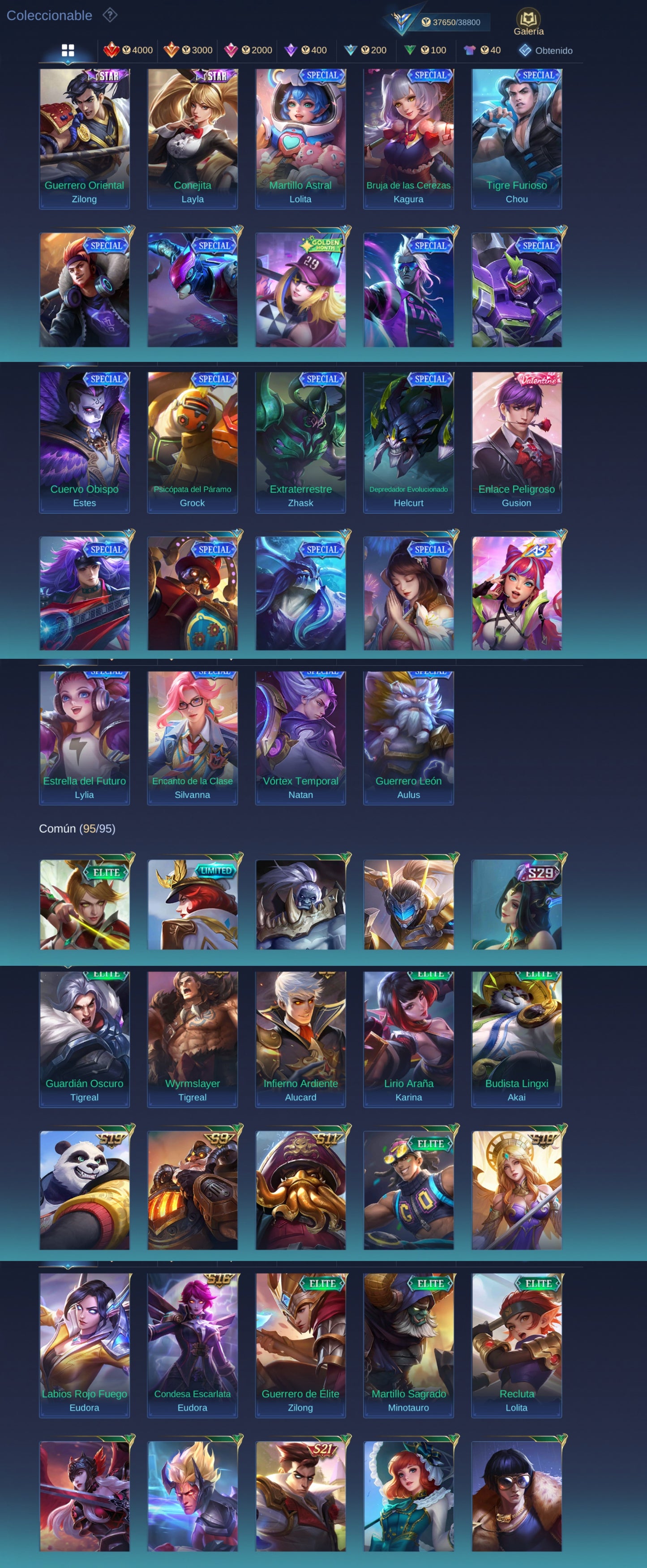 Mobile Legends | 91 HÉROES + 152 SKINS | KOF Karina , PRIME BEATRIX , SAINT SEIYA BADANG ✨, COLLECTOR NATALIA ✨