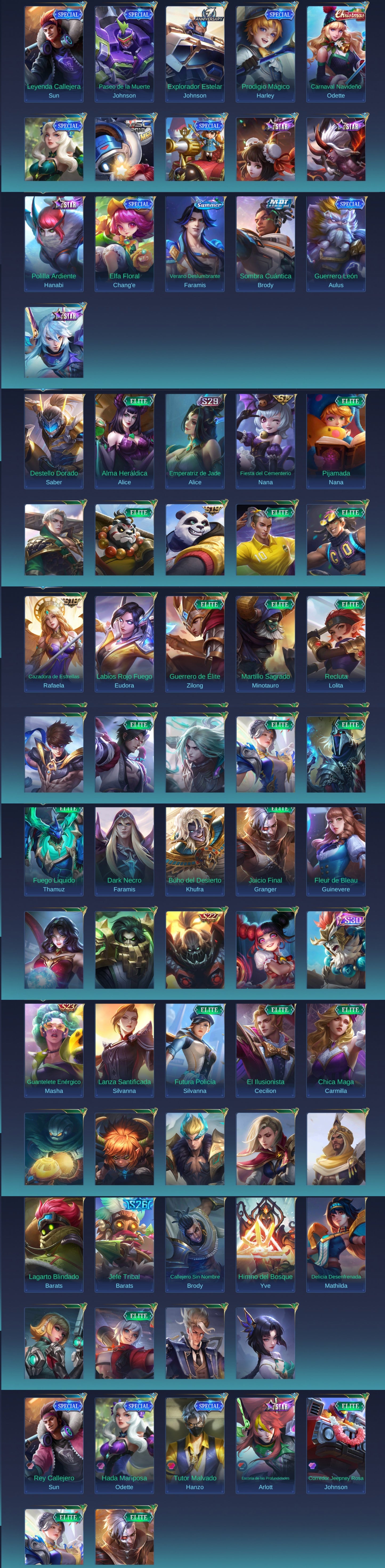 Mobile Legends | 67 HÉROES + 157 SKINS| Aspirant Lesley⭐, KOF: Valir , Karina , LUCKYBOX Alice , COLLECTOR💎: Valir , Pharsa , Badang