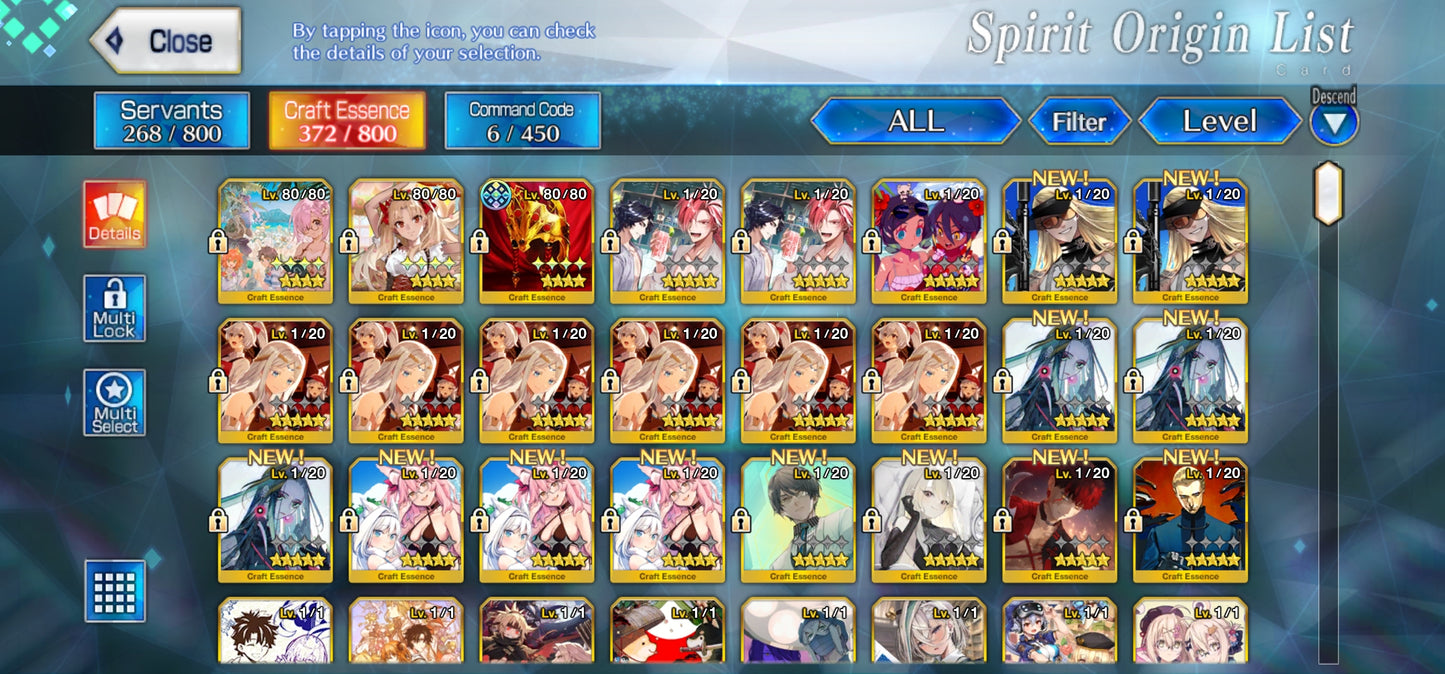 Ftgo Global✨995+ Saint Quartz💎|#5 Lady Avalon + Ibuki Douji (Berserker) +Altria Caster x2 (Berserker) + Oberon + Scheherazade + Nemo | Cuenta Avanzada