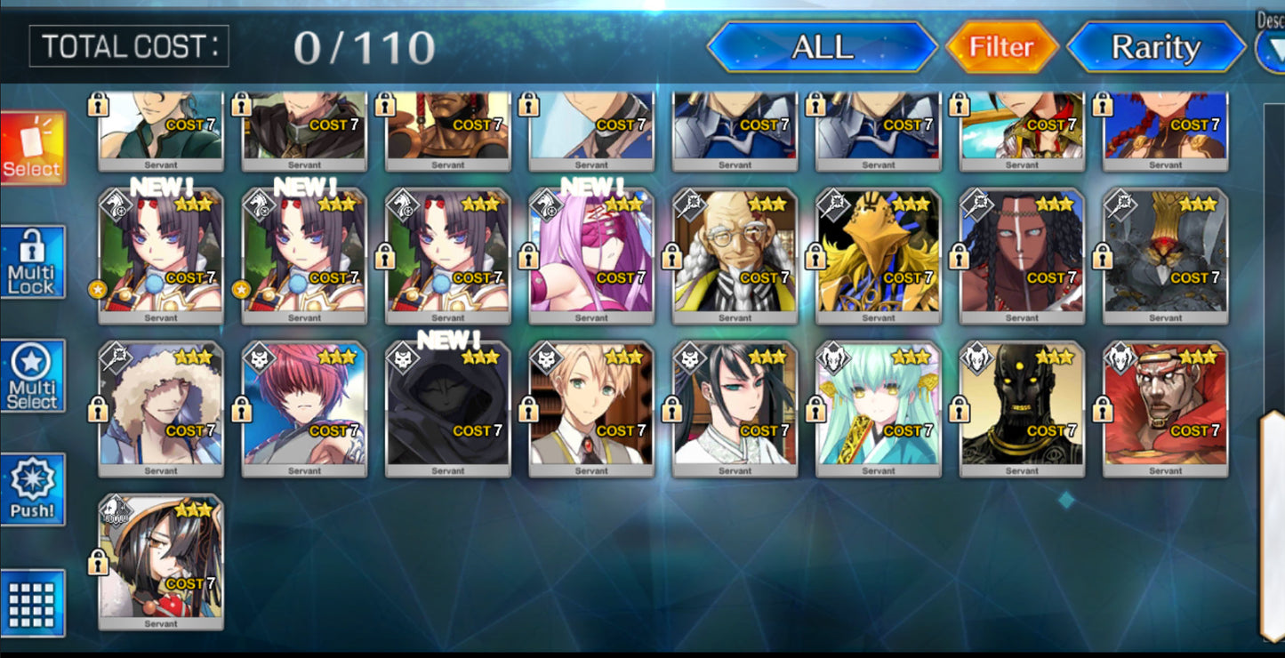 Cuenta FGO GLOBAL 🌍 | Altria Caster, Oberon, Koyanskaya, Charlemagne, Britomart NP4 🔥 + Bradamante, Medb, Taigong, Tametomo | Historia avanzada
