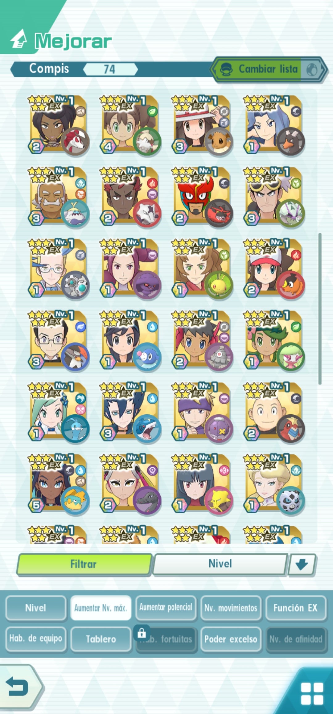 ✨ LIONEL (ARCHITRAJE) 5/5 + ROJO (TRAJE S,RAYO) + NÁKARA Y GLACEON + ADAMAS Y LEAFEON 2/5 + BERTO 5/5 + ROXY + PAUL + FERO + 74 COMPIS + 💎 178,560 GEMAS 💎