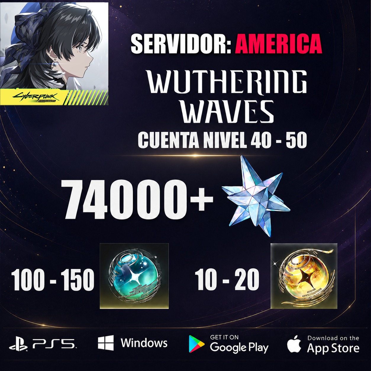 SERVER AMERICA +74000 Astritas - Wuthering Wave Reroll cuenta