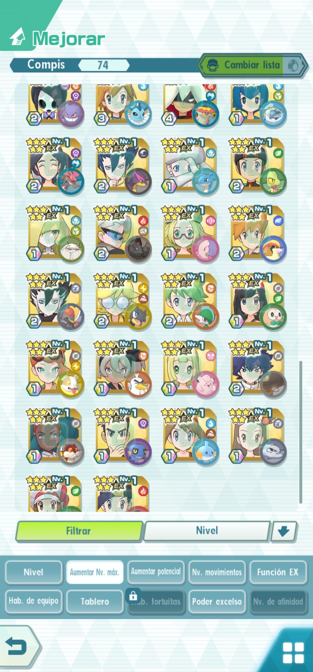 ✨ LIONEL (ARCHITRAJE) 5/5 + ROJO (TRAJE S,RAYO) + NÁKARA Y GLACEON + ADAMAS Y LEAFEON 2/5 + BERTO 5/5 + ROXY + PAUL + FERO + 74 COMPIS + 💎 178,560 GEMAS 💎