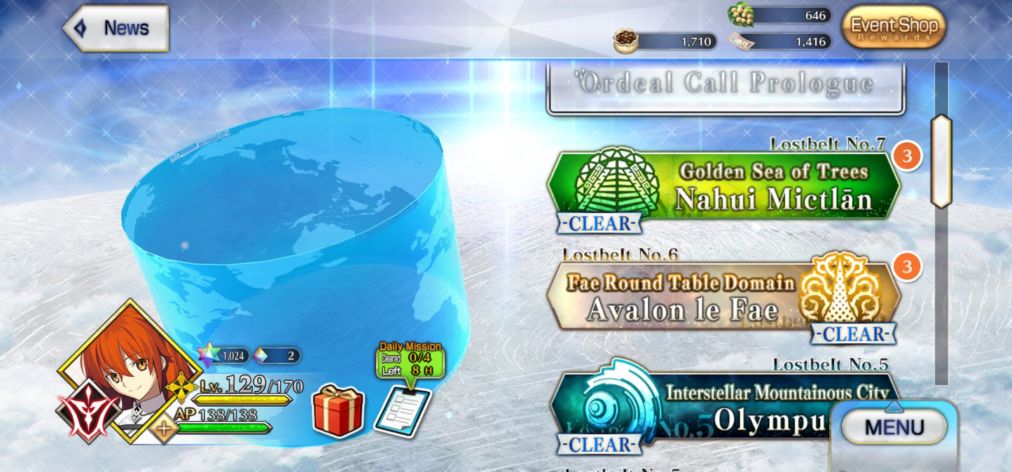 Ftgo Global✨1024+ Saint Quartz💎|#3 Oberon + Altria Caster + Ibuki Douji (Berserker) + Enkidu | Cuenta Avanzada