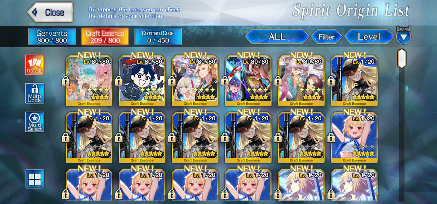 Ftgo Global✨1575+ Saint Quartz💎|#1 Tezcatlipoca (A), Altria Caster (Berserker), Mélusine ondine (R), Oberon, Saber✨Cuenta avanzada