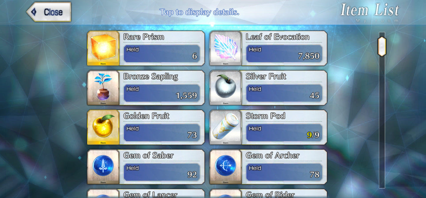Ftgo Global✨1575+ Saint Quartz💎|#1 Tezcatlipoca (A), Altria Caster (Berserker), Mélusine ondine (R), Oberon, Saber✨Cuenta avanzada