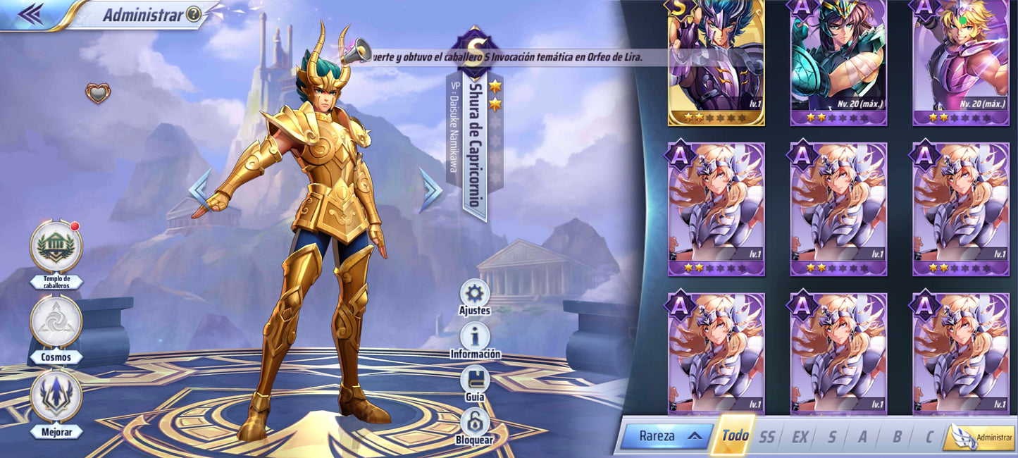 (SERVER GLOBAL) Saint Seiya Awakening : Oneiros + Alones de Hades + Hakurei + Odiseo , etc