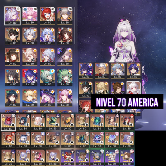 TL 70 SERVER AMERICA⭐️Cyrene + Phainon + Castorice + Tribbie + Anaxa + The Herta + Sunday + Saber , etc