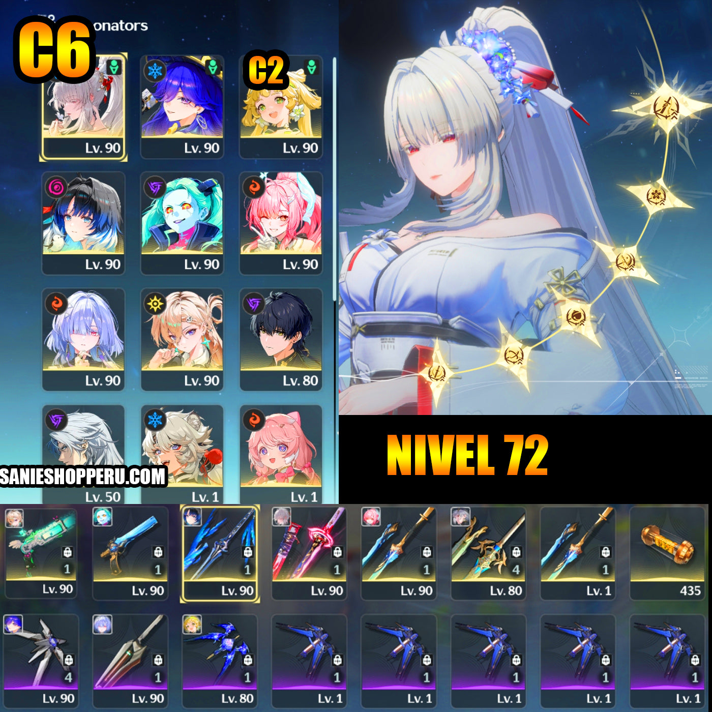 AMERICA|Lvl 72| Hiyuki C6 + Arma| Lynae + Arma | Yangyang: Xuanling + Arma| Mornye + Lucilla + Aemeath + Rebecca + Verina C2 + Lingyang + Encore + Calcharo