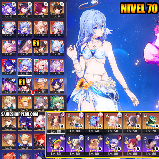 [NA Lvl 70] Robin • Summeretto + Hyacine + Yao Guang +Dan Heng PT+ Evernight + Hysilens + Castorice + The Herta + Cono , Jade+Robin+Acheron+Black Swan+Sparkle+Dr. Ratio+ Aventurine+Topaz+Jiaoqiu+Ruan Mei E1+ Jingliu+Kafka+Huohuo+Archer+ Gilgamesh +Seele