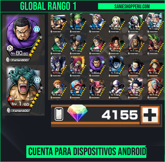 #1 [GLOBAL-Android] +4155 GEMAS 💎| Aramaki + Issho + 101 Personajes 4⭐+ 600 fragmentos dorados