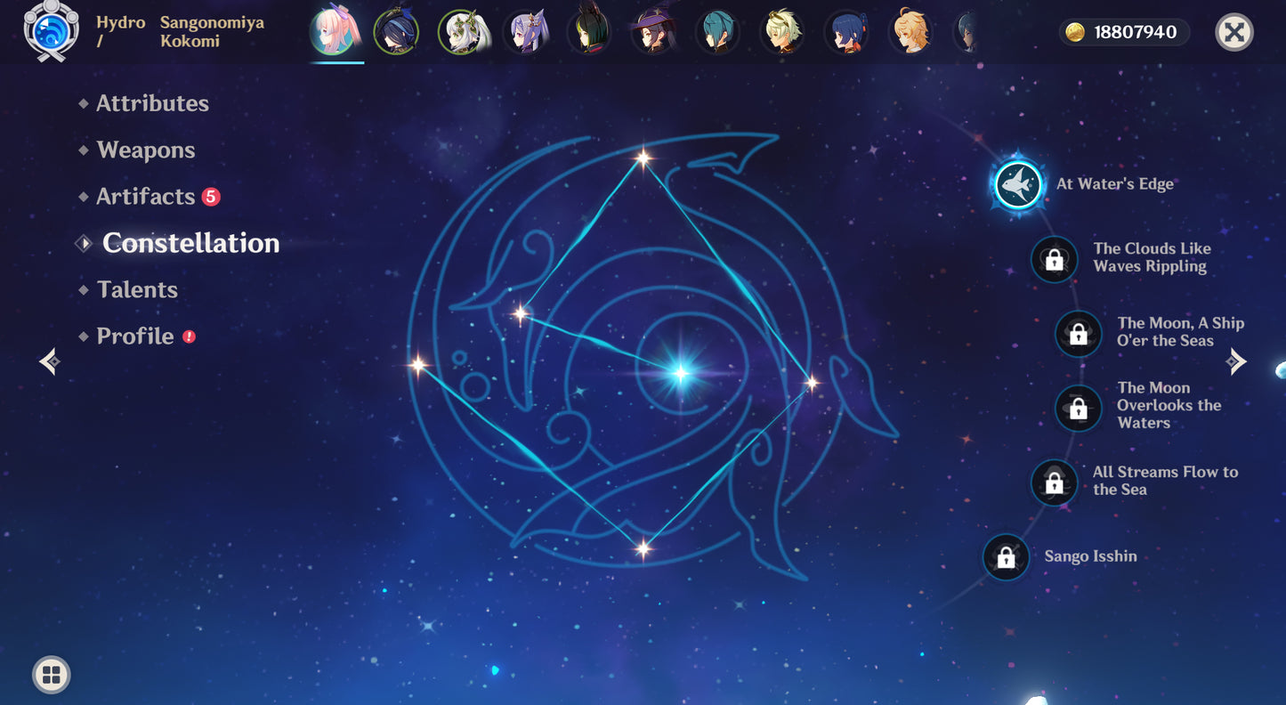 [Nivel 48] ⭐️CUMPLEAÑOS LIBRE 🎂Clorinde + Arma + Kokomi C1 + Nahida + Alhacen+ Mona C2 + Keqing + Tighnari