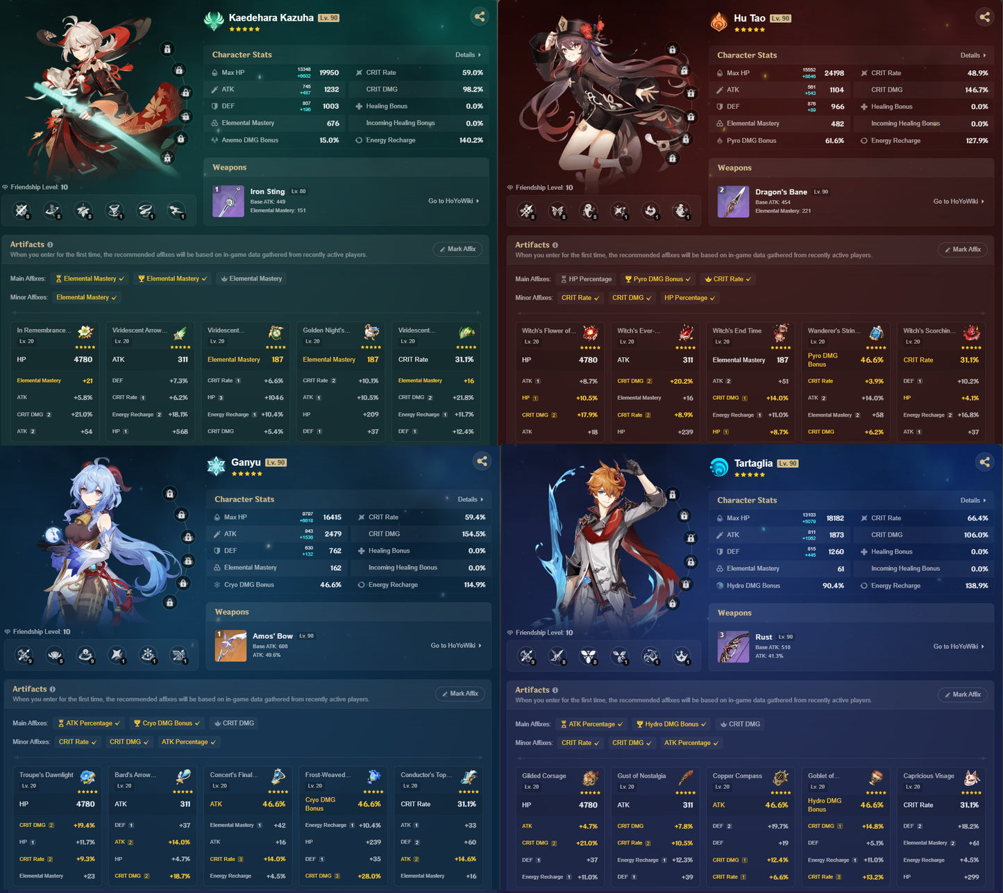 [AR 58] ✨ Raiden Shogun C2 + Zhong Li + Furina + Neuvillette + Nahida + Venti + Kazuha + Ganyu + Alhaitham + Yelan + Tartaglia + Hu Tao + Arlecchino + Xilonen