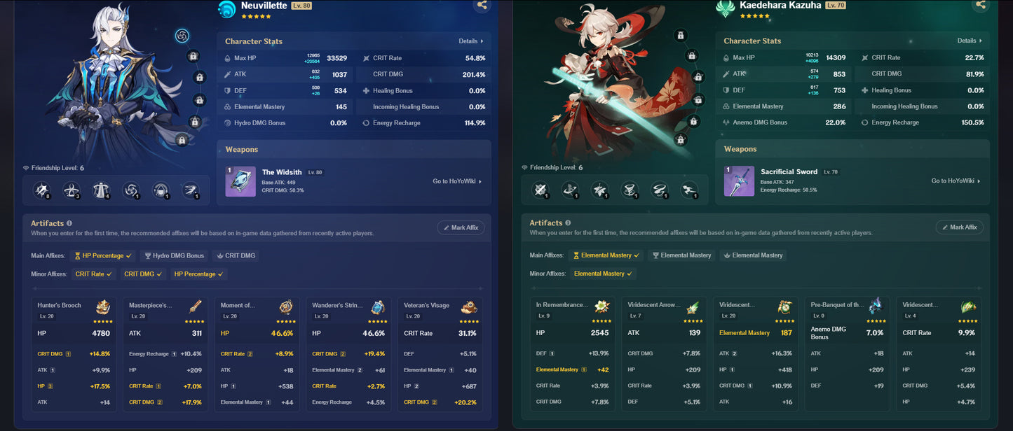 [AR 55] ⭐️ Mavuika + Arma + Chasca + Arma + Furina + Shenhe + Neuvillette + Kazuha + Citlali + Zhong Li + Emilie — Cuenta Genshin Impact