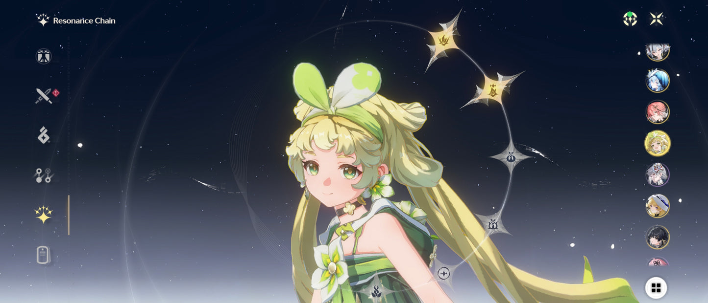 [Nivel 74] ✨ Cantarella + Arma + Carlotta C2 + Arma + Lupa + Arma + Brant + Arma + Chisan + Qiuyuan + Cartehyia +  Roccia + Camellya + The Shorekeeper + Changli + Phoebe + Verina C2 | Wuthering Waves Cuenta Avanzada