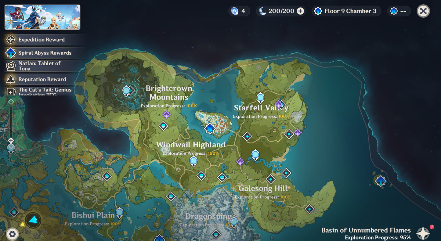 [Nivel 56] Mavuika C1 + Arma + Citlali + Arma + Clorinde + Mona + Tighnari + Qiqi + Keqing + Dehya