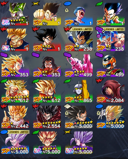 [Solo Android] ⭐️SS Rosé Goku Black + SS GOD SS Vegito + Cell Perfecto (UL) + Gohan (Chico, UL) + Gohan Bestia (UL)⭐️ + 💎31,478 Cronocristales💎+ 17 LL