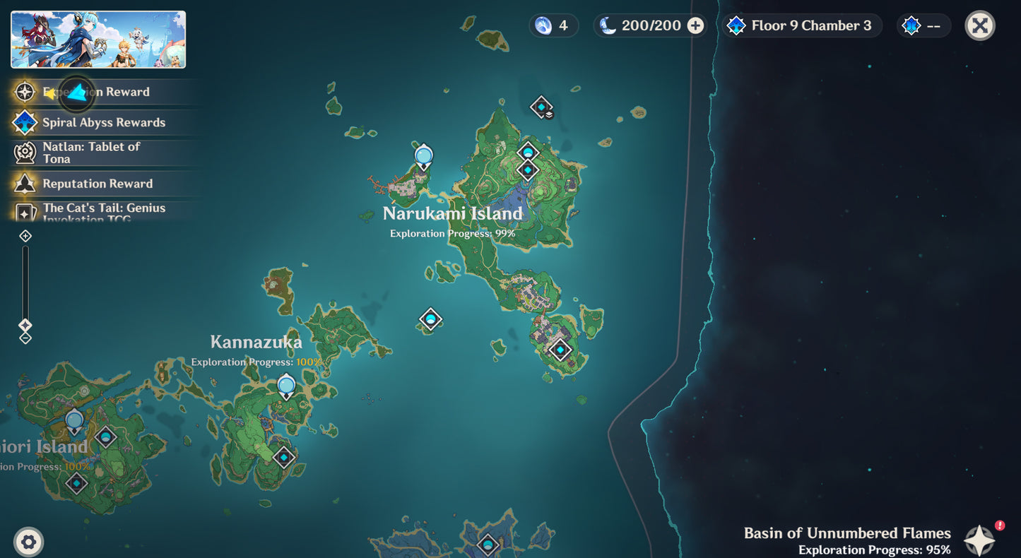 [Nivel 56] Mavuika C1 + Arma + Citlali + Arma + Clorinde + Mona + Tighnari + Qiqi + Keqing + Dehya