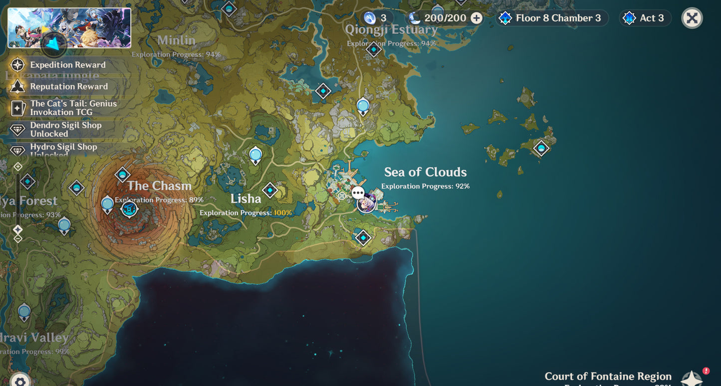 [AR 55] ⭐️ Mavuika + Arma + Chasca + Arma + Furina + Shenhe + Neuvillette + Kazuha + Citlali + Zhong Li + Emilie — Cuenta Genshin Impact