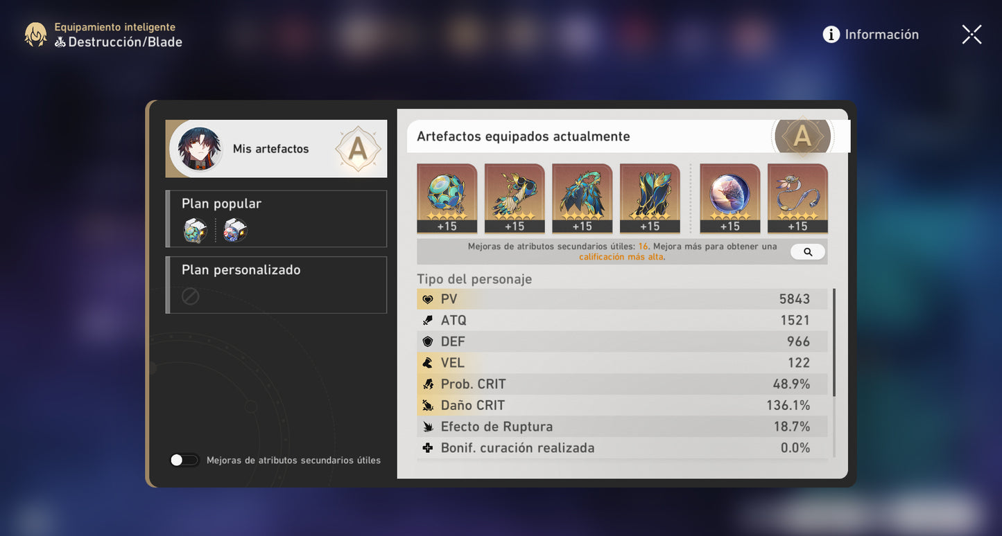 [Nivel 68] Fainón + Cono + Sunday + Cífer + Ruan Mei + Kafka + Blade + Imbibitor Lunae + Luocha + Archer + Dr Ratio + Gepard E3 + Himeko + Bailu + Welt + Bronya