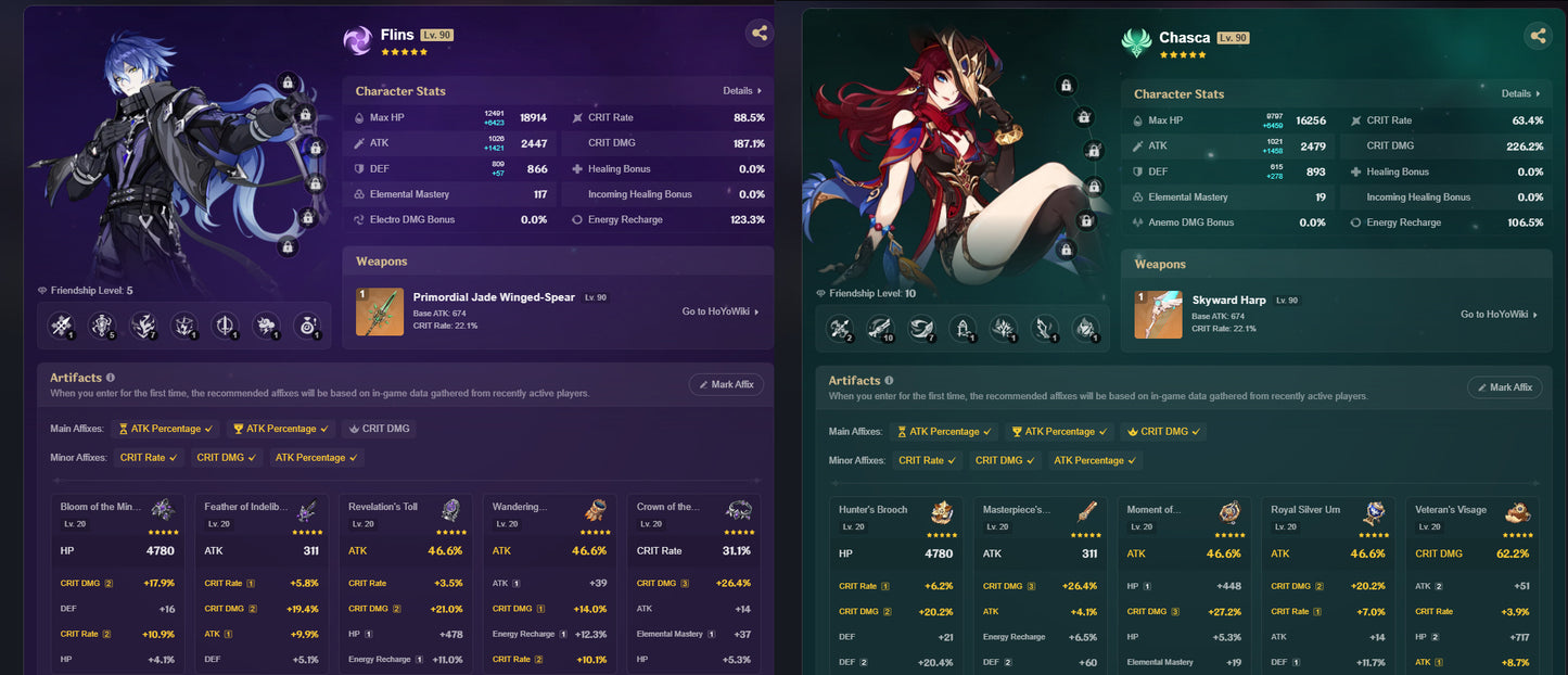 [AR 59] ⭐️ Flins + Neuvillette + Furina C1 + Kinich + Navia + Chasca + Yelan + Mualani + Nahida + Kazuha + Venti  — Cuenta Genshin Impact