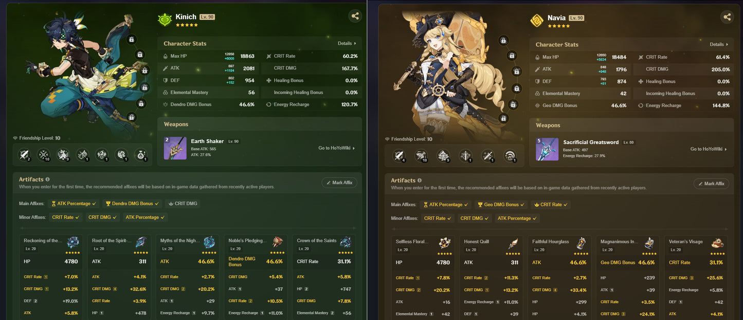 [AR 59] ⭐️ Flins + Neuvillette + Furina C1 + Kinich + Navia + Chasca + Yelan + Mualani + Nahida + Kazuha + Venti  — Cuenta Genshin Impact