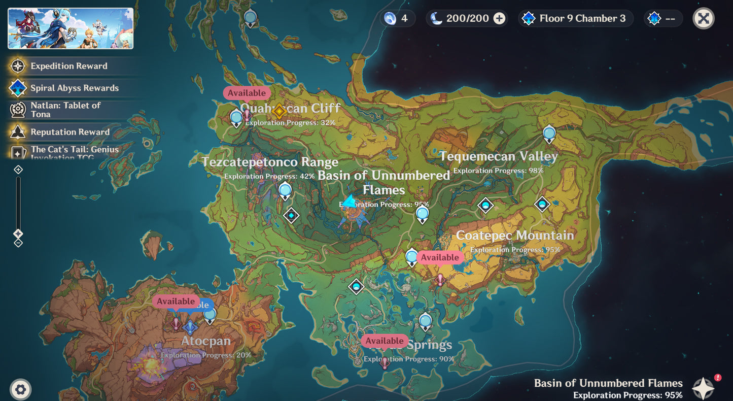 [Nivel 56] Mavuika C1 + Arma + Citlali + Arma + Clorinde + Mona + Tighnari + Qiqi + Keqing + Dehya
