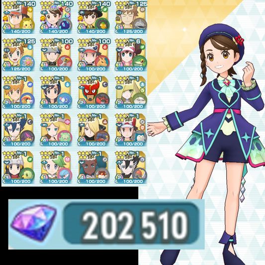 [CUENTA INICIAL - ANDROID] +202 510 Gemas💎 Rojo 1996 + Brook Architraje + Misty Architraje + Juliana ANIVERSARIO 6★EX (TERACRISTAL) + Florian ANIVERSARIO ( TERACRISTAL) 72 COMPIS| Pokémon Pokemon Masters EX