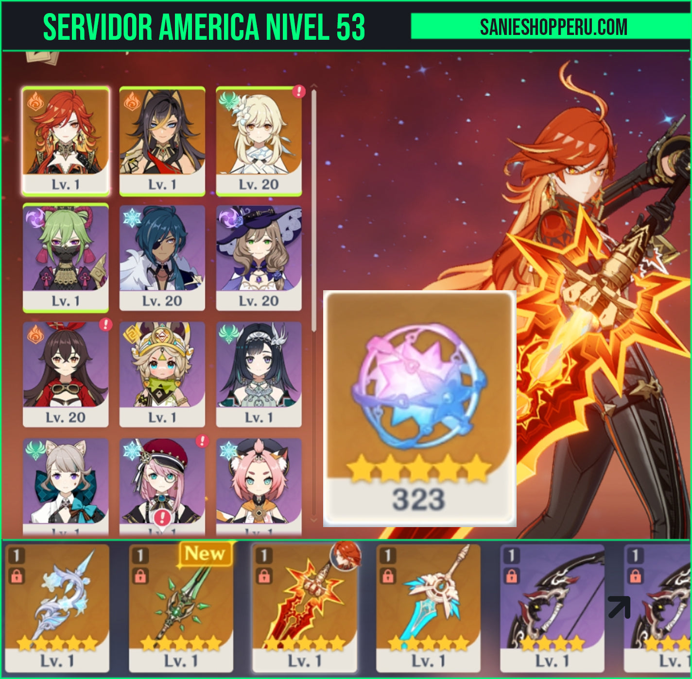 [AR 53] ⭐️[CUMPLEAÑOS LIBRE 🎂] Mavuika + Arma + 323 Destinos entrelazados + Dehya
