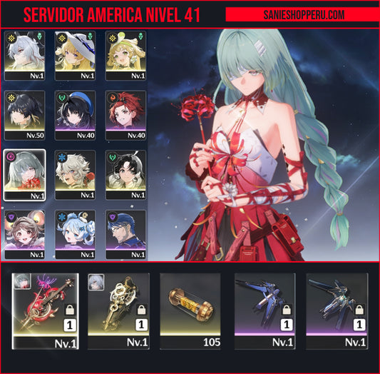 [Nivel 41] Cumpleaños Libre ✅ |⭐️Phrolova + Arma + Zani + Arma + Phoebe | Cuenta Reroll Wuthering Waves