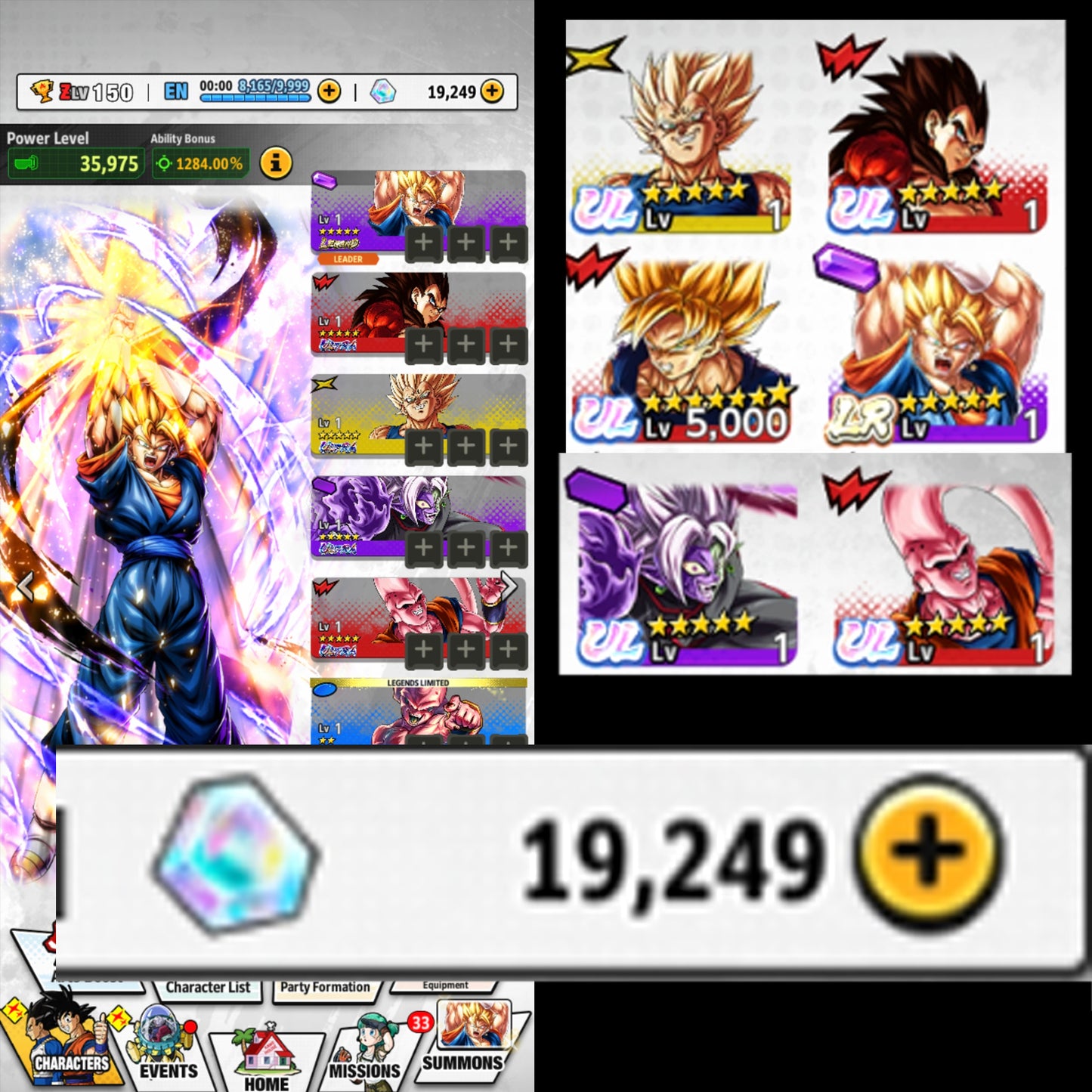 [ANDROID] 19K Cronocristales💎[LEGENDS] Super Vegito + 4 ULTRA : Ultimate Gohan Absorbed Buu: Super + Majin Vegeta + Ssj4 Vegeta + Fusion Zamasu