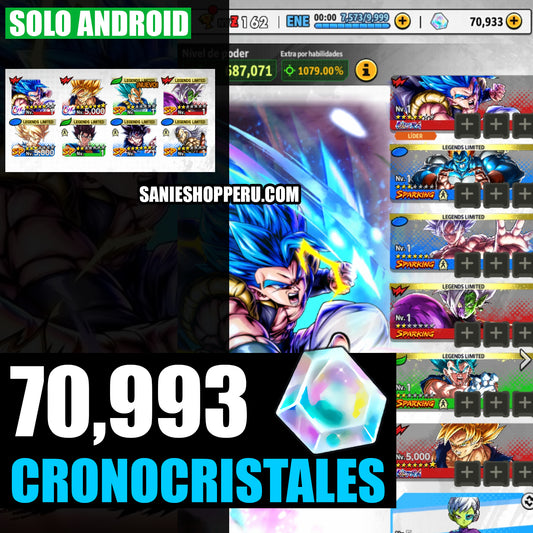 [ANDROID] 70,993 Cronocristales💎+ Gogeta Blue ULTRA 2026 + 6 LL  | DRAGON BALL Legends Cuenta