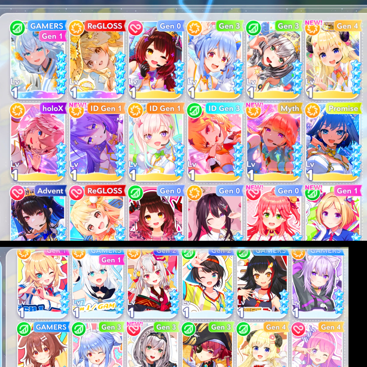 [GLOBAL] Lvl 5   + 10 personajes 4⭐️ | hololive Dreams cuenta reroll