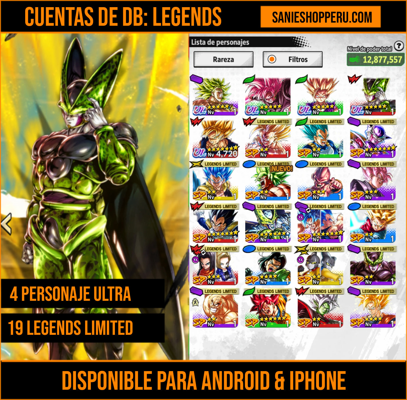 [Solo Android & Iphone] #9⭐️ULTRA CELL PERFECTO + ULTRA SS LEGENDARIO BROLY + ULTRA SSROSA GOKU OSCURO + ULTRA SS2 GOHAN JOVEN + 19 LL⭐️