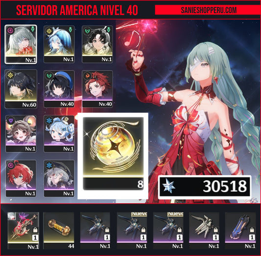[Nivel 40] Cumpleaños Libre ✅ | 30518 Astritas 💎 |  ⭐ Phrolova + Arma + Shorekeeper | Wuthering Waves Cuenta Reroll