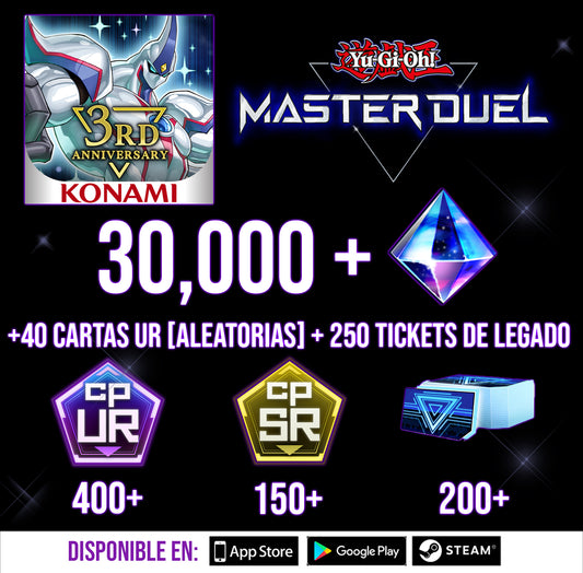 [Cuenta Inicial] +30000 Gemas , +400 UR CP , + 150 SR CP + 200 TIQUE DE LEGADO ╹Yu-Gi-Oh! Master Duel