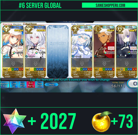 Ftgo Global✨2027+ Saint Quartz💎|#6 Lady Avalon + Altria Caster (Berserker) | Cuenta Avanzada