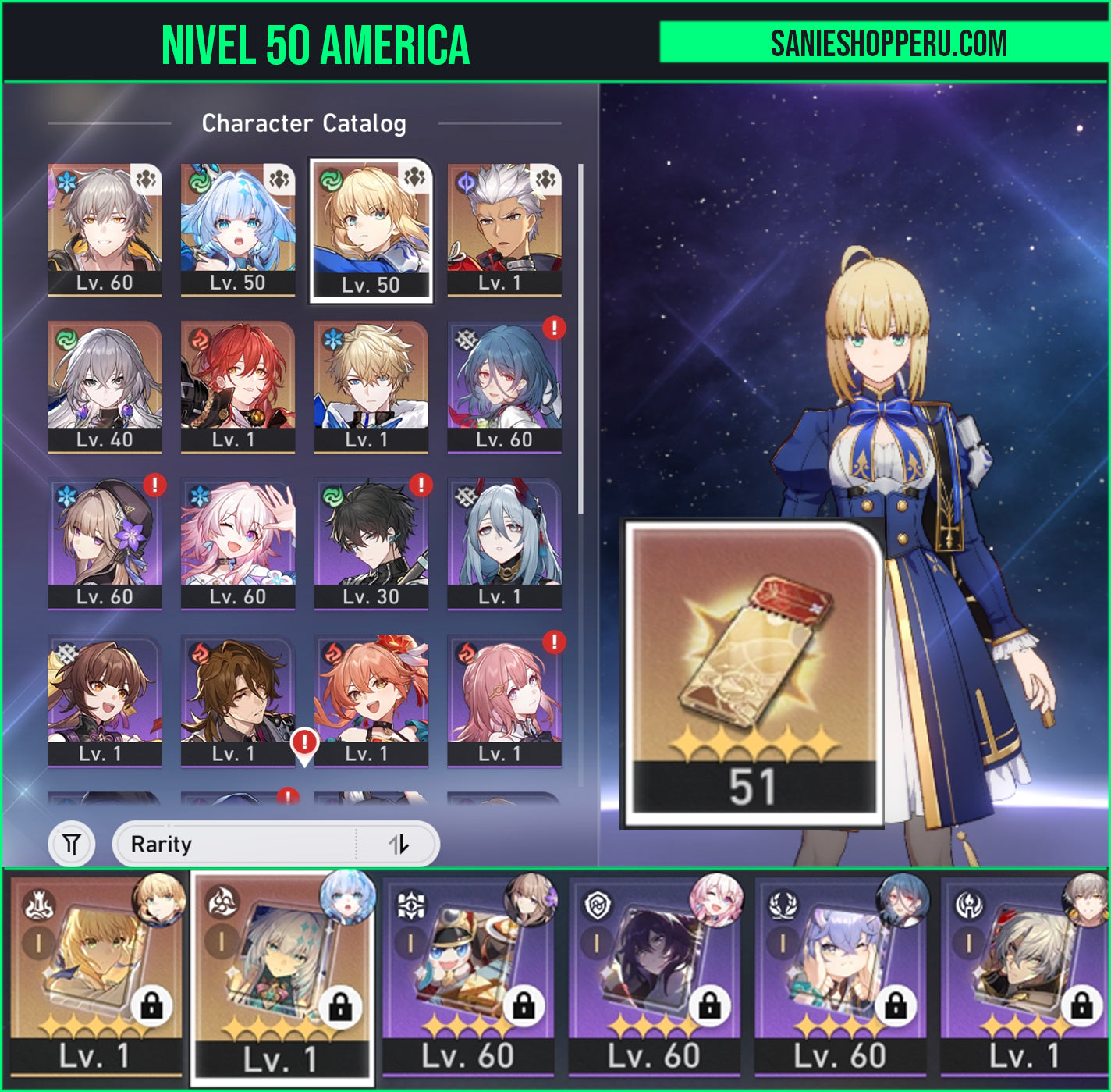 [TL 50] ⭐️CUMPLEAÑOS LIBRE⭐️+51 Tickets⭐️ Cerydra + Cono , Saber + Cono , Archer + Bronya + Himeko + Gepard