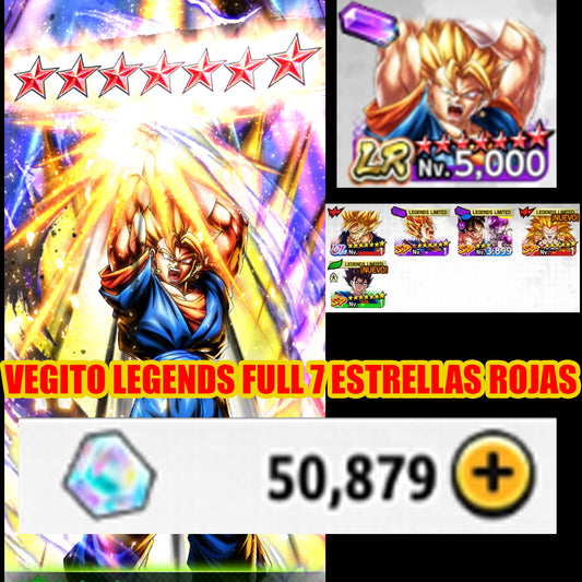 [ANDROID] +50K Cronocristales + [LEGENDS] Super Vegito FULL ESTRELLAS ROJAS 7 + 4 LL