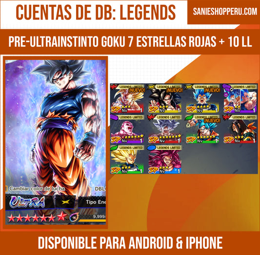 [Android & iPhone] ⭐️ PRE-ULTRAINSTINTO GOKU 7 ESTRELLAS (ROJAS) + 10 LL