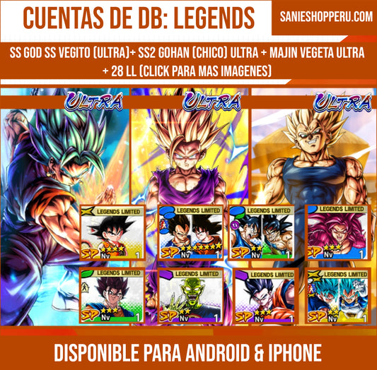 [Android & iPhone] ⭐️ SS GOD SS VEGITO (ULTRA)+ SS2 GOHAN (CHICO) ULTRA + MAJIN VEGETA ULTRA + Supersaiyajin 4 Goku , Gohan definitivo , Vegetto , Gran Rey Demonio Piccolo , Supersaiyajin dios SS Goku & Vegeta 28 LL⭐️