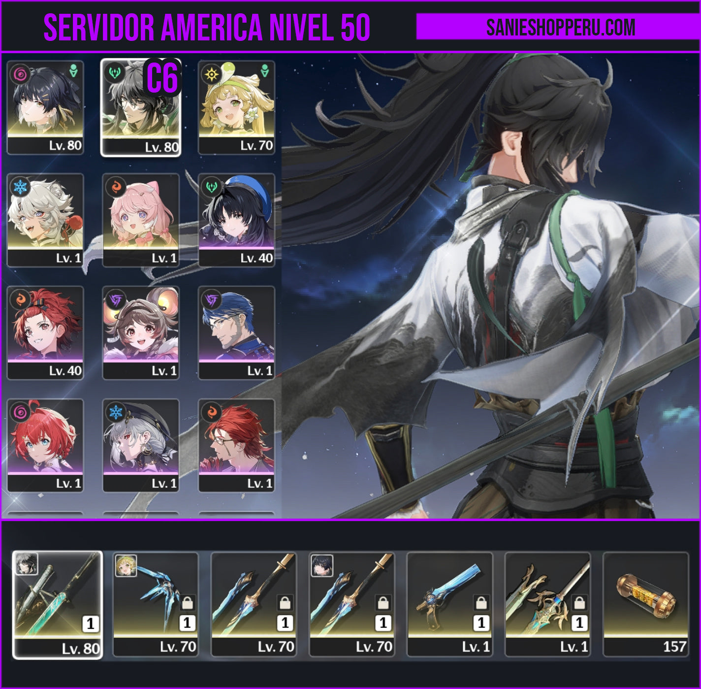 Nivel 50 | Qiuyan C6 + Arma  | Cuenta Reroll Wuthering Waves