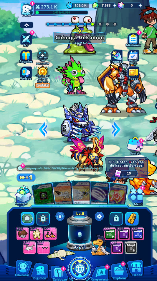 [Nivel +40] Stingmon + WarGreymon APOYO SP EX+| Digimon UP Reroll cuenta