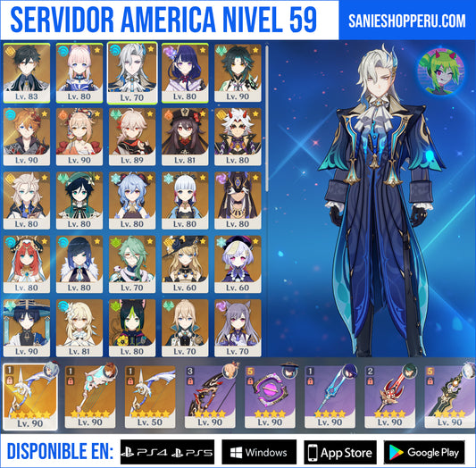 [AR 59] ⭐️Zhong Li + Kokomi + Neuvillette + Raiden Shogun + Xiao + Tartaglia + Yoimiya + Kazuha + Hu Tao + Itto + Albedo + Venti + Ganyu + Ayaka + Cyno + Nilou + Yelan + Baizhu + Navia + Trotamundos + Qiqi + Tighnari + Jean + Keqing + Diluc + Mona
