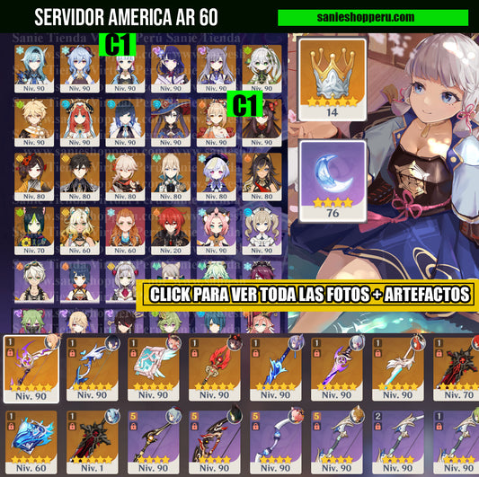 [AR 60] Hu Tao C1 + BáculoDeHoma⭐, Ayaka C1 +ReflejoDeLasTinieblas⭐ , Raiden Shogun , Xilonen , Yelan + AquaSimulacra⭐ , Zhongli , Yoimiya + Agitador⭐, Kazuha , Nahida , Eula , Ganyu , Nilou , Chiori