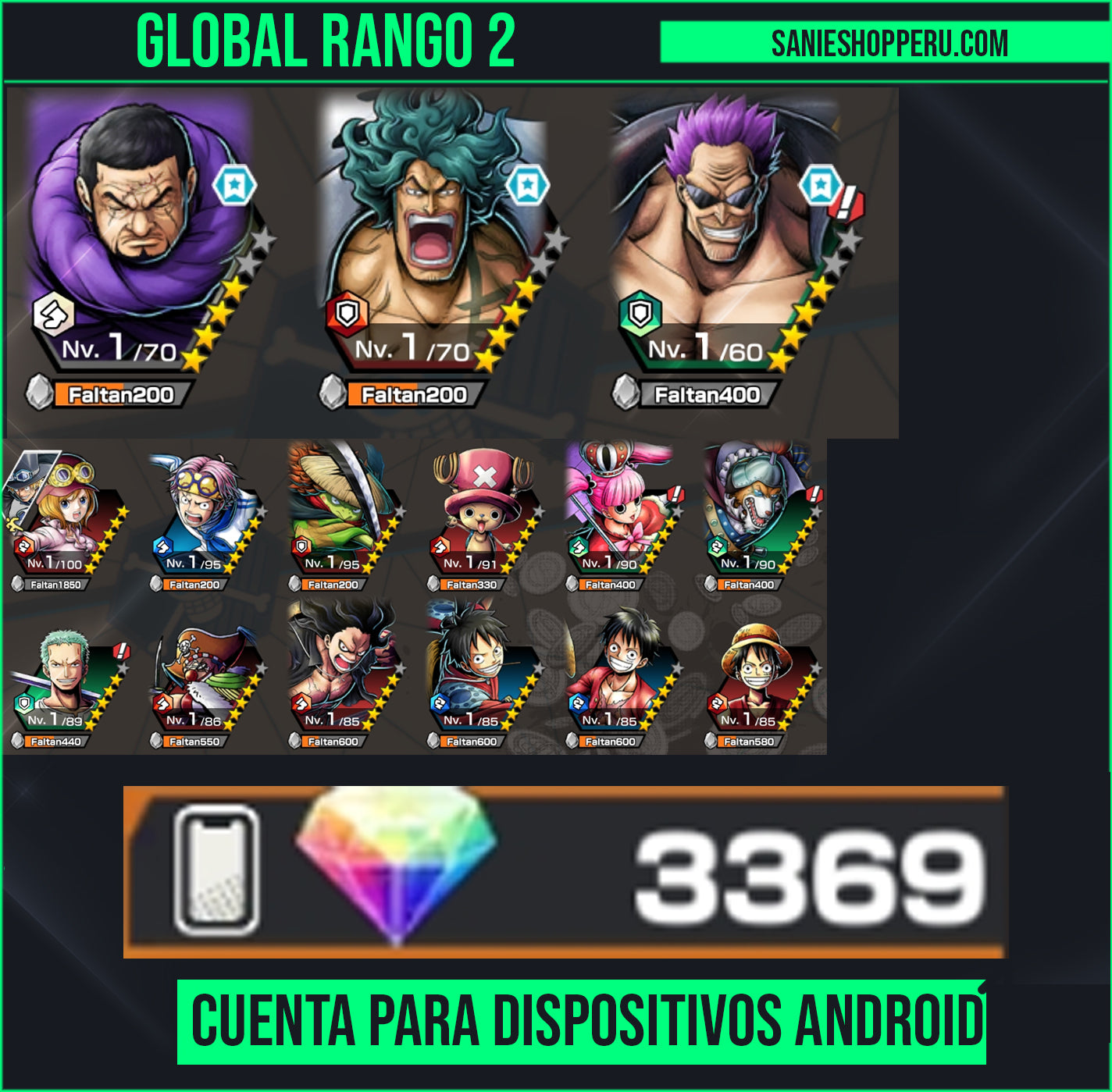 #2 [GLOBAL-Android] +3369 GEMAS 💎| Aramaki + Issho + Zephyr + 138 Personajes 4⭐+ 450 fragmentos dorados